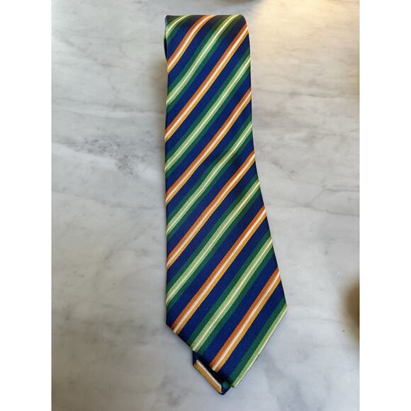 VITALIANO PANCALDI Tie‎ Mens 100% Silk Blue Green Gold Designer Necktie 60”X 4” - Picture 1 of 8